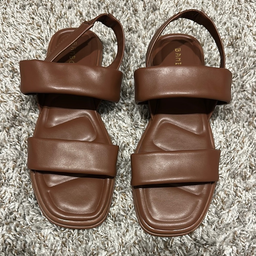 BAMBOO Chestnut Strappy Sandals